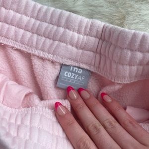 Aritzia TNA cozy fleece sweat shorts